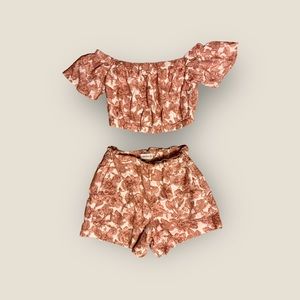 NWOT Abercrombie & Fitch women's size XS 2 piece set - floral - linen